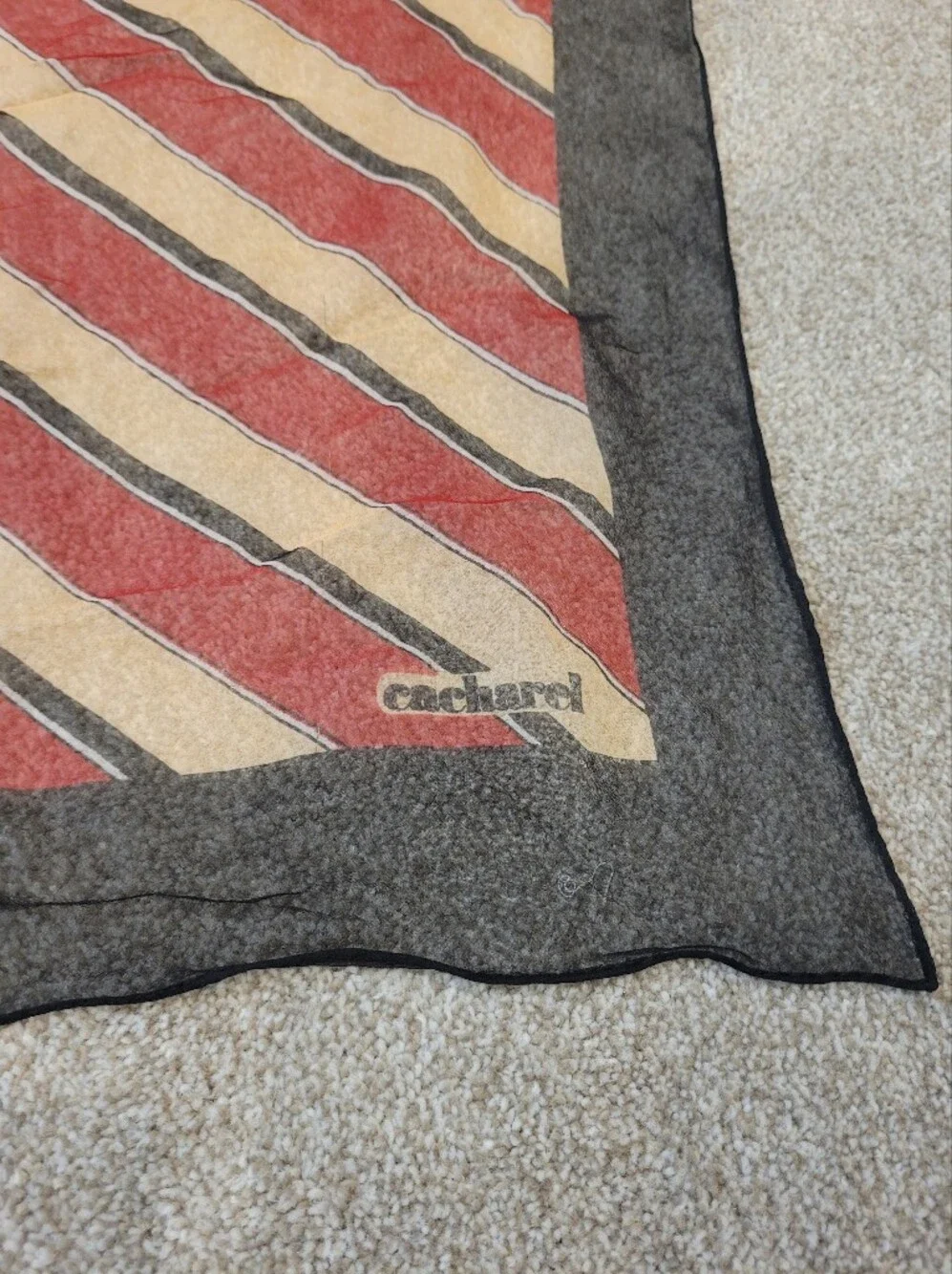 Cacharel Vintage Womens Silk Striped Scarf 18